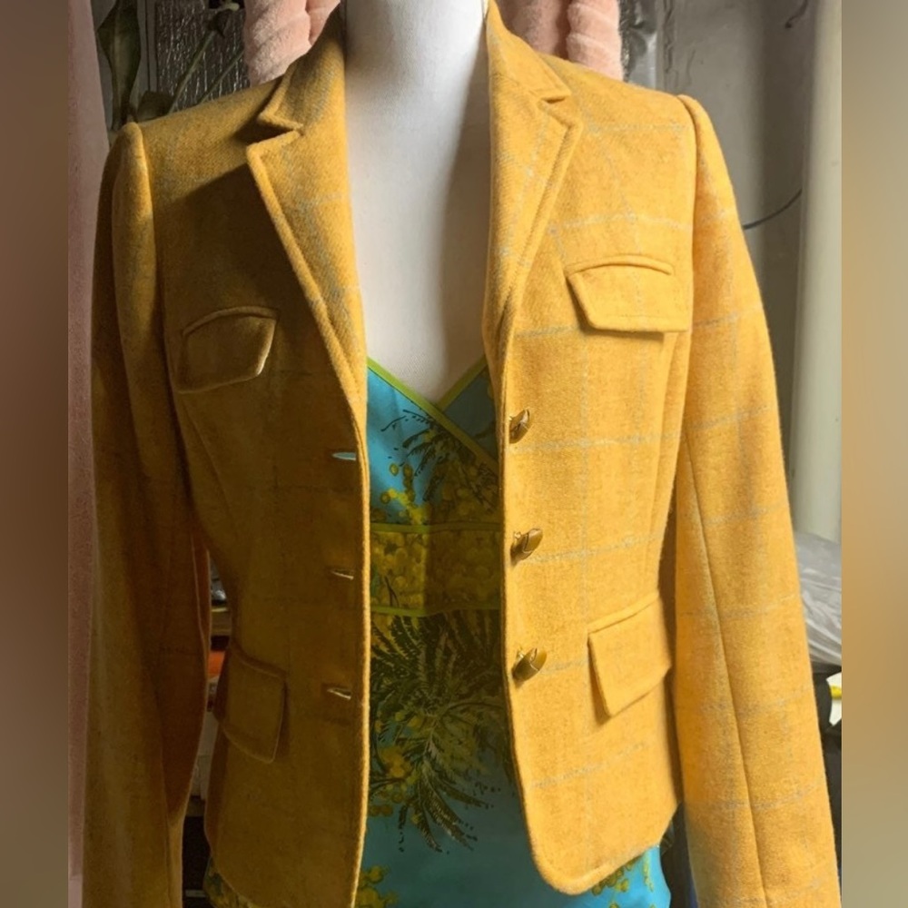J Crew vintage mustard yellow wool blazer Size 8, Small, Medium